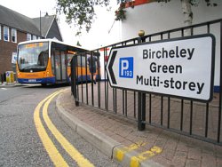 Photo of sign indicating direction of multi-storey car park