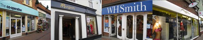 Collage of shops in Hertford