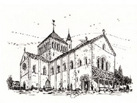 drawing of church